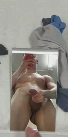 cock college cum cumshot gay jerk off jock muscles teen gif