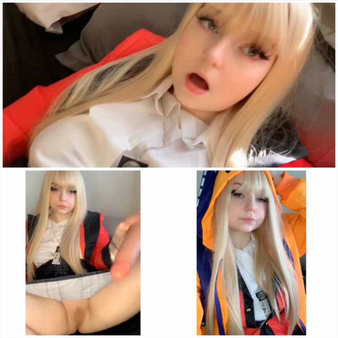 Runa Yomozuki Cosplayer, using a dildo on her lil pussy [Kakegurui] (SpookyBaby777)