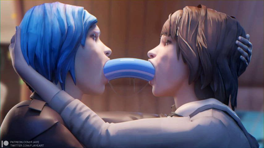 Max and Chloe double dildo deepthroat (Fjaye) [Life is Strange]