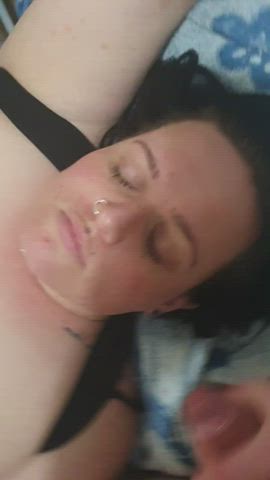 cumshot facial tribbing gif