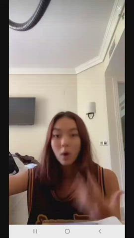 Asian Natural Tits Nipslip gif