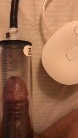 Using a breast pump for "EQ + blood flow pumping" - warning; NSFW gif -