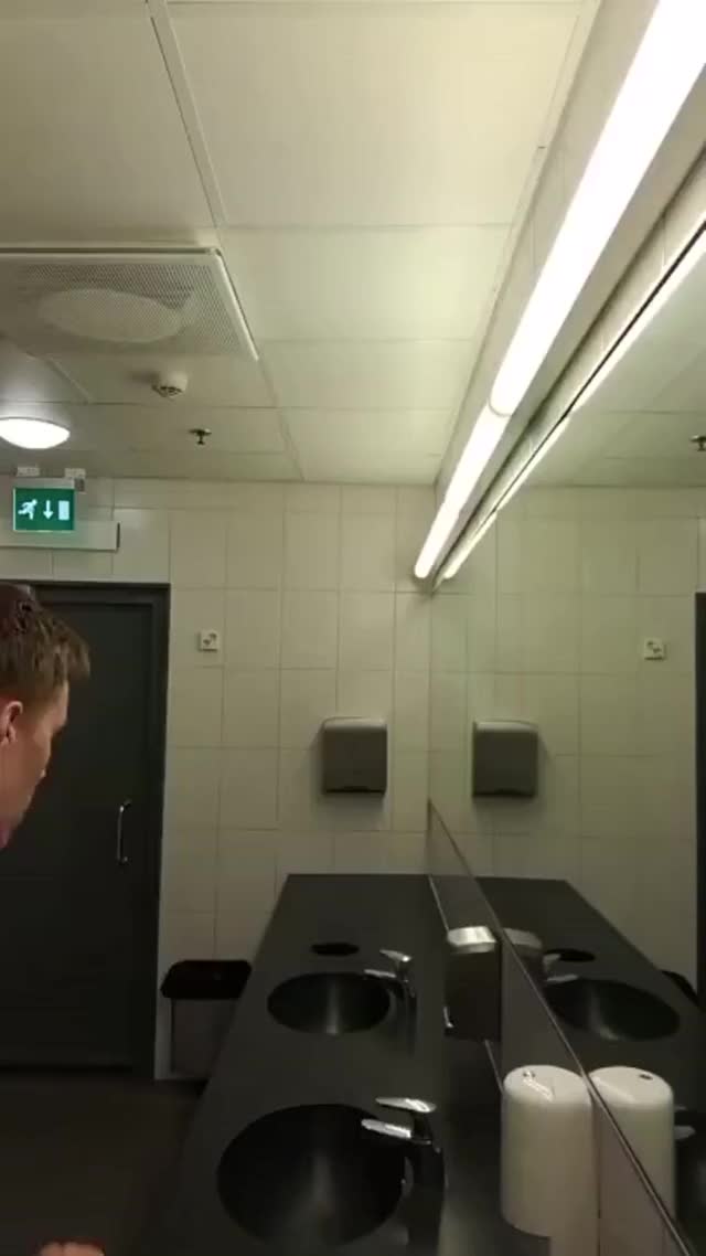 Jerking Off on Public Restroom Sink