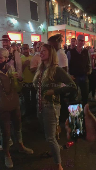 Big Tits Blonde Boobs Flashing Huge Tits Mardi Gras Nipple Party Public gif