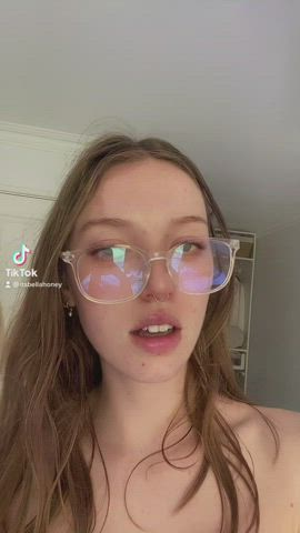 cute glasses and tits