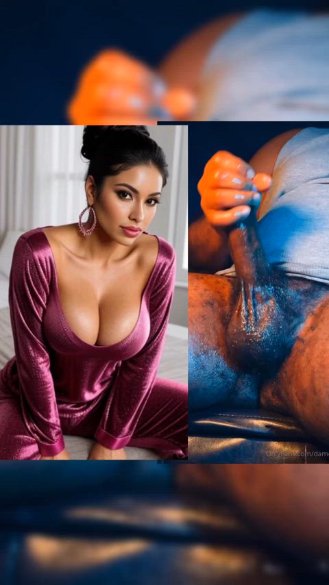 bbc babecock big dick big tits cock worship cuckold latina pajamas thick cock tits