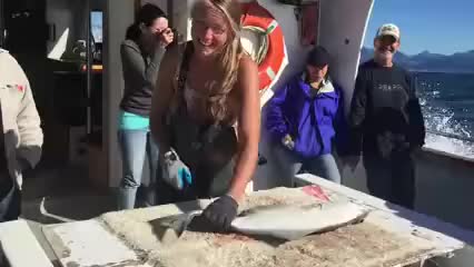 Halibut Filleting Masterclass, This Woman Is A GUN!