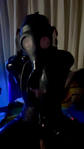 anal play bondage breath play cbt latex rubber sex toy slave gif
