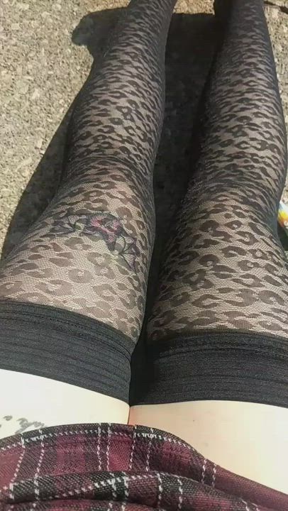 Flashing Legs Outdoor Stockings gif