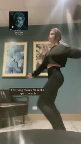 dancing gymnast striptease teasing tiktok twerking gif