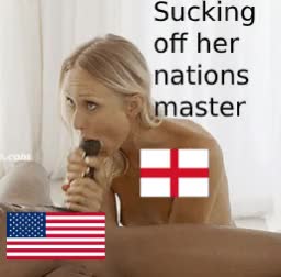 Sucking off her nations master