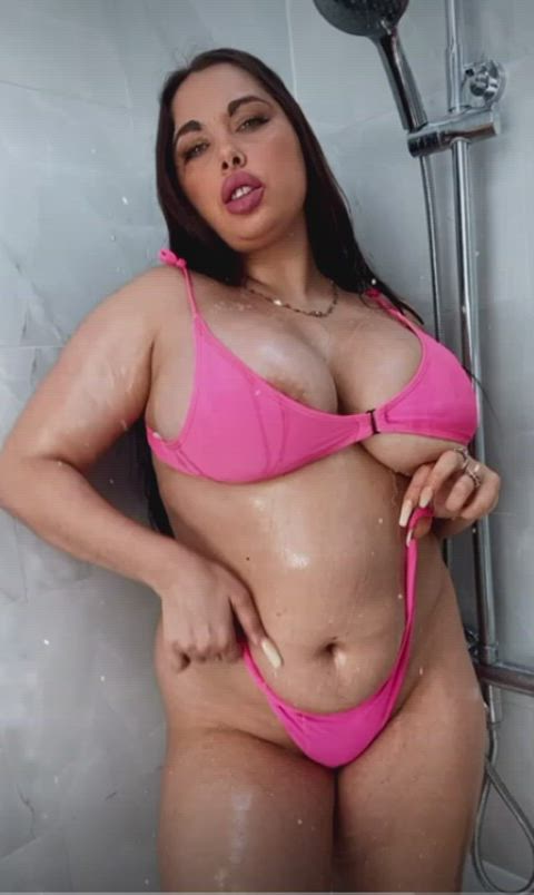 bbw bikini shower gif