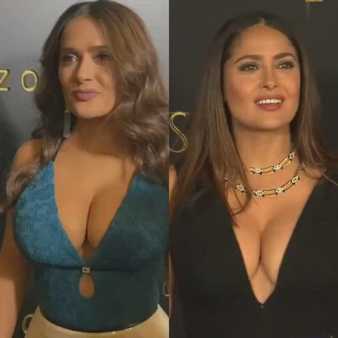 babysitter celebrity cleavage salma hayek gif