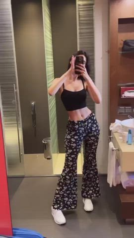 Ass Brunette Mirror gif