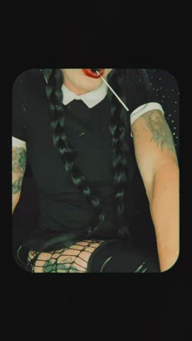 Wednesday Addams is ready for her Spooky Slutty Halloween.