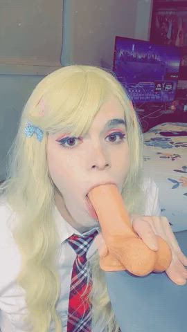 Dildo Schoolgirl Sissy gif