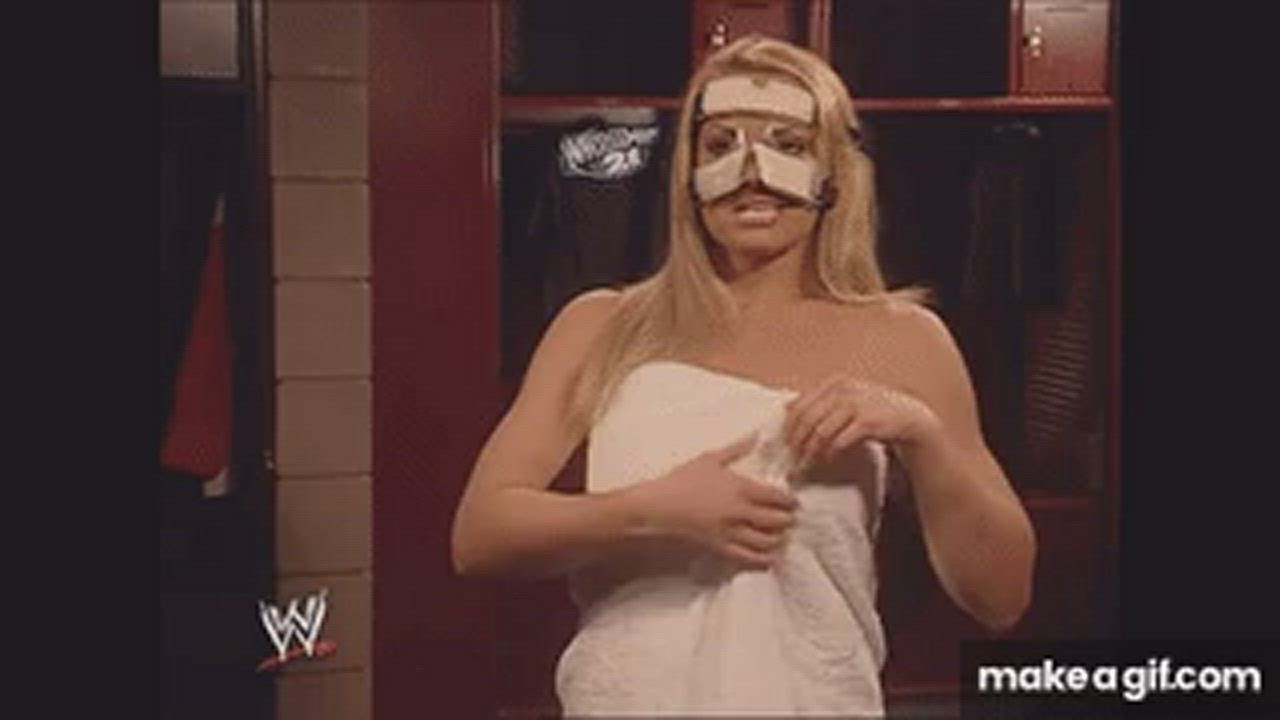 Imagine walking in on Trish in the locker room and she does this