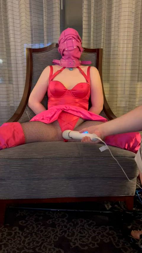 blindfolded cum cute hitachi pink slave gif