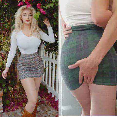 Anna Faith Carlson Ass BabeCock Big Tits Blonde Boobs Celebrity Panties Skirt gif