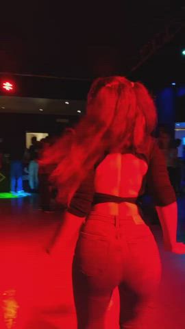 brunette dancing teen tits gif