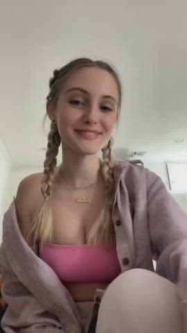 Blonde Pigtails Teen TikTok gif