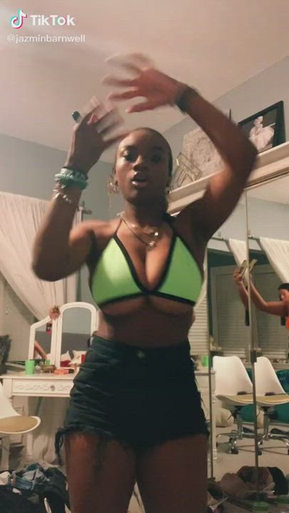 Big Tits Ebony TikTok Underboob gif