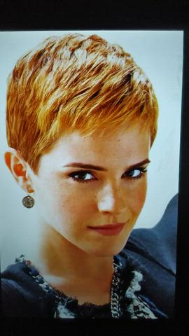 blonde celebrity cum cumshot emma watson facial short hair tribute gif