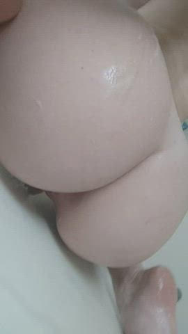 ass booty curvy jiggling naked shower thick wet wet pussy gif