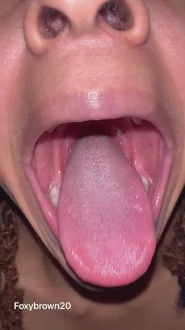 deepthroat ebony fetish spit throat gif