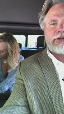 Big Tits Brandi Love Car Sex MILF Mom Outdoor Pornstar Public gif