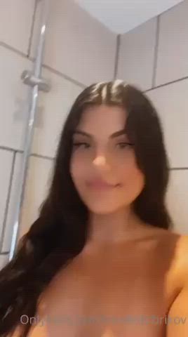 ass big tits boobs brunette cute onlyfans petite pussy solo gif