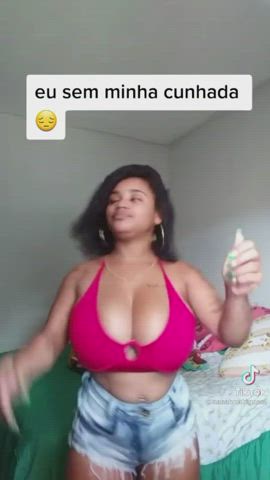 busty cleavage huge tits gif