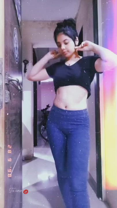 Dancing Indian Teen Tiny Waist gif