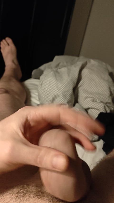 amateur bwc big dick homemade jerk off male masturbation moaning uncut veiny gif