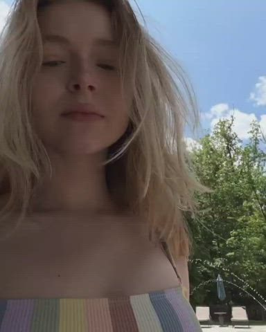 Blonde Model Solo gif