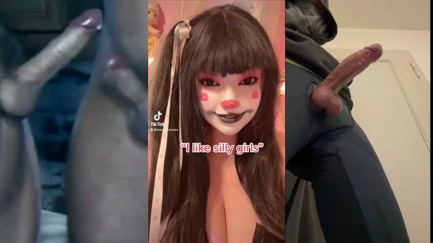 babecock bisexual clown clown girl frotting gooning male masturbation tiktok gif