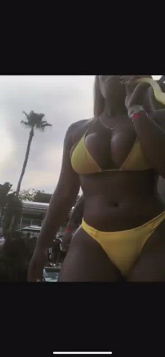 Big Tits Bikini Ebony gif