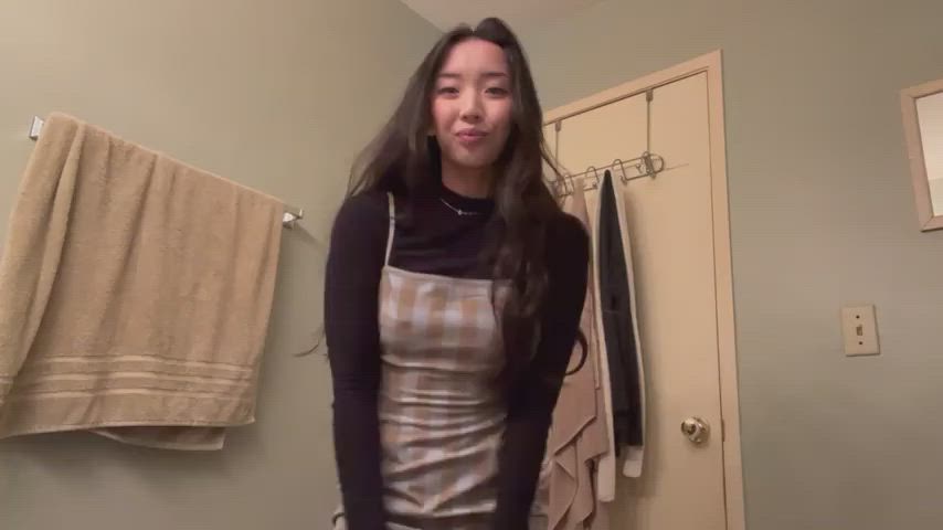 amateur asian ass solo tease teen underwear upskirt gif