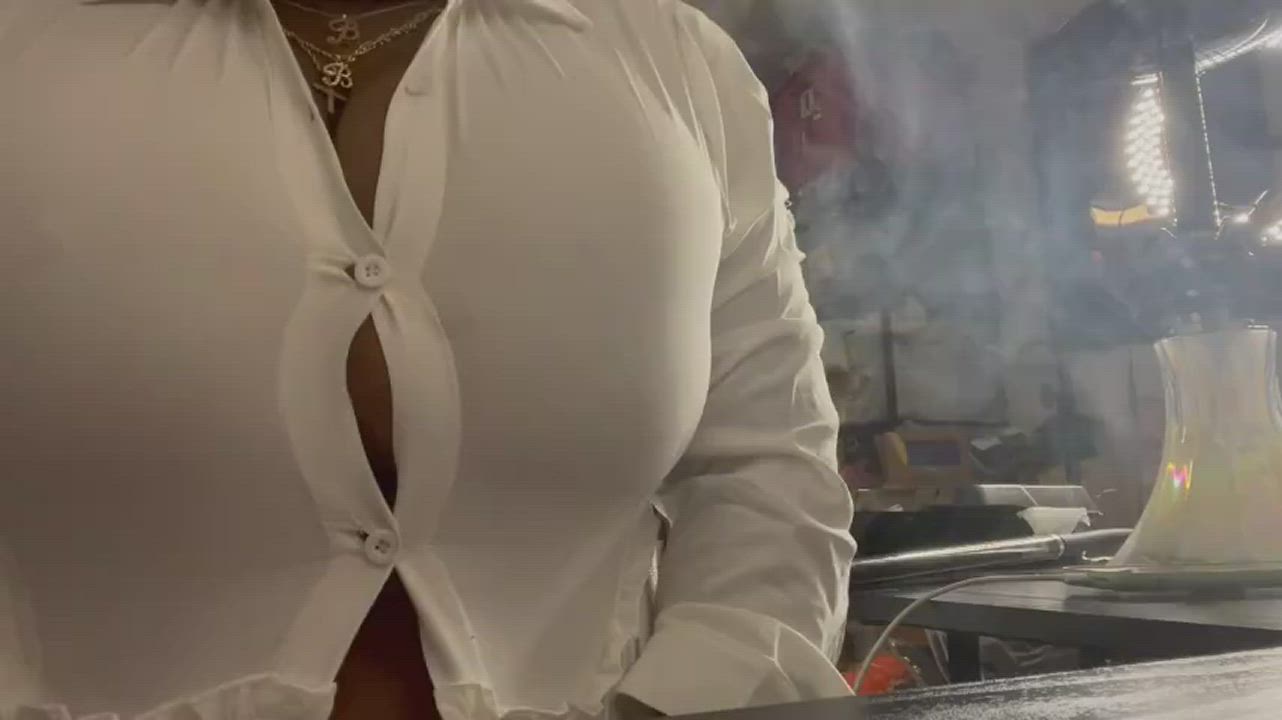 Big Tits Ebony Flashing Titty Drop gif