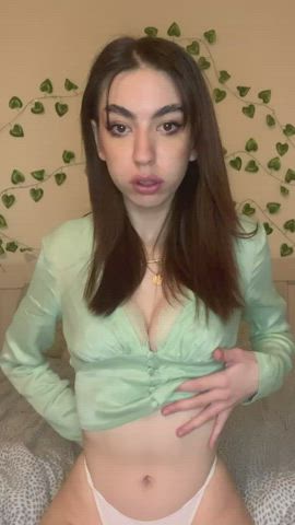 amateur blowjob boobs booty brunette european petite teen gif
