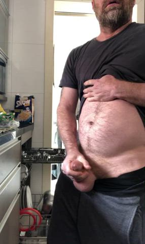 Cumshot Dad Kitchen