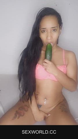 Amateur Ass Cucumber Latina gif
