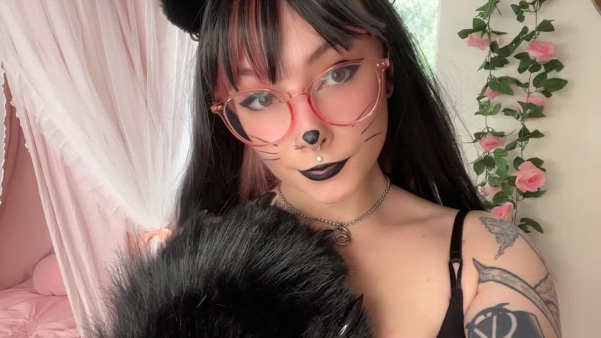 diaper emo goth kitty kitty core petplay petite r/catgirls gif