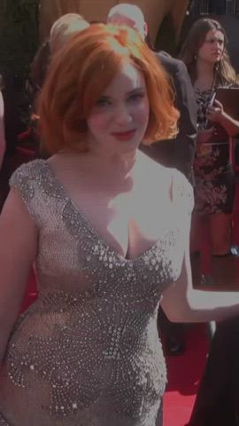 Christina Hendricks Showing Off Cleavage at the Emmy’s