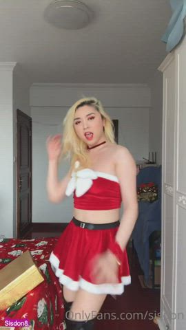 asian blonde caption dancing lingerie panties trans woman gif