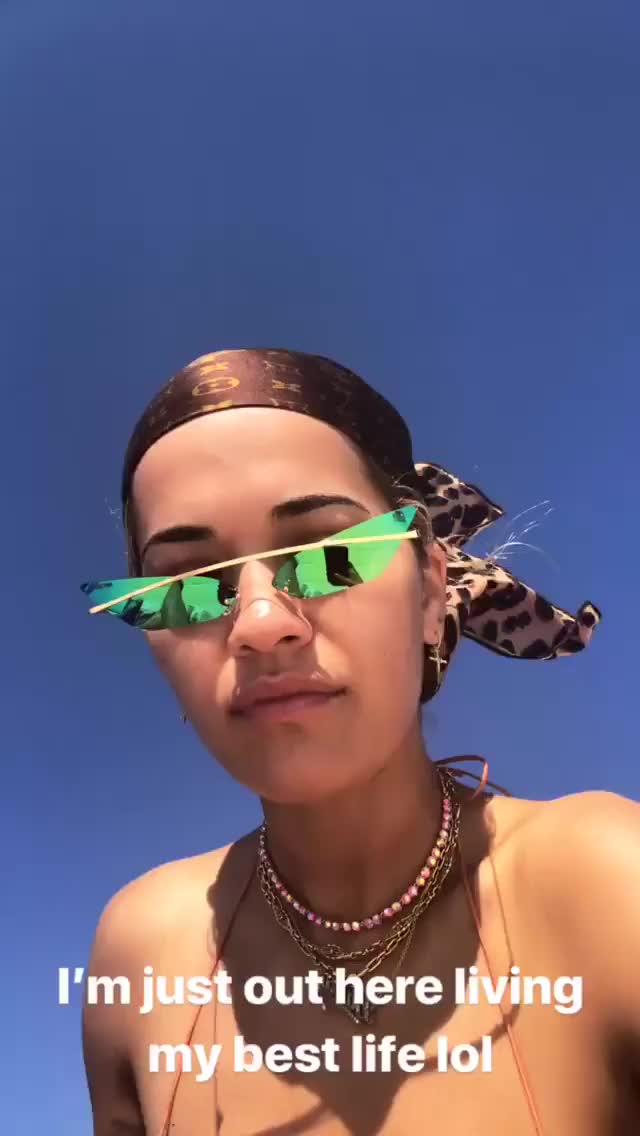 Rita Ora - Hot Bikini Top, Instagram Story, 7/19/18