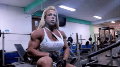 bodybuilder muscular girl muscular milf gif
