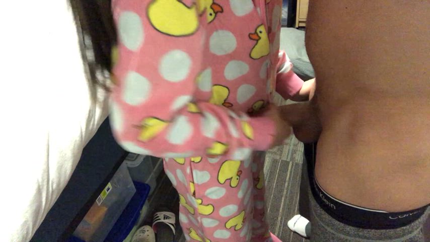 cute exposed groping handjob pajamas small tits r/ddlg gif