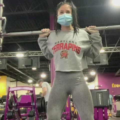 amateur big ass blue eyes brunette college fitness gym natural tits pawg sneakers