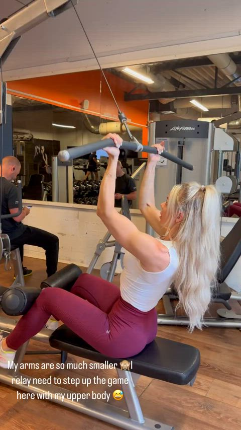 blonde fitness milf gif